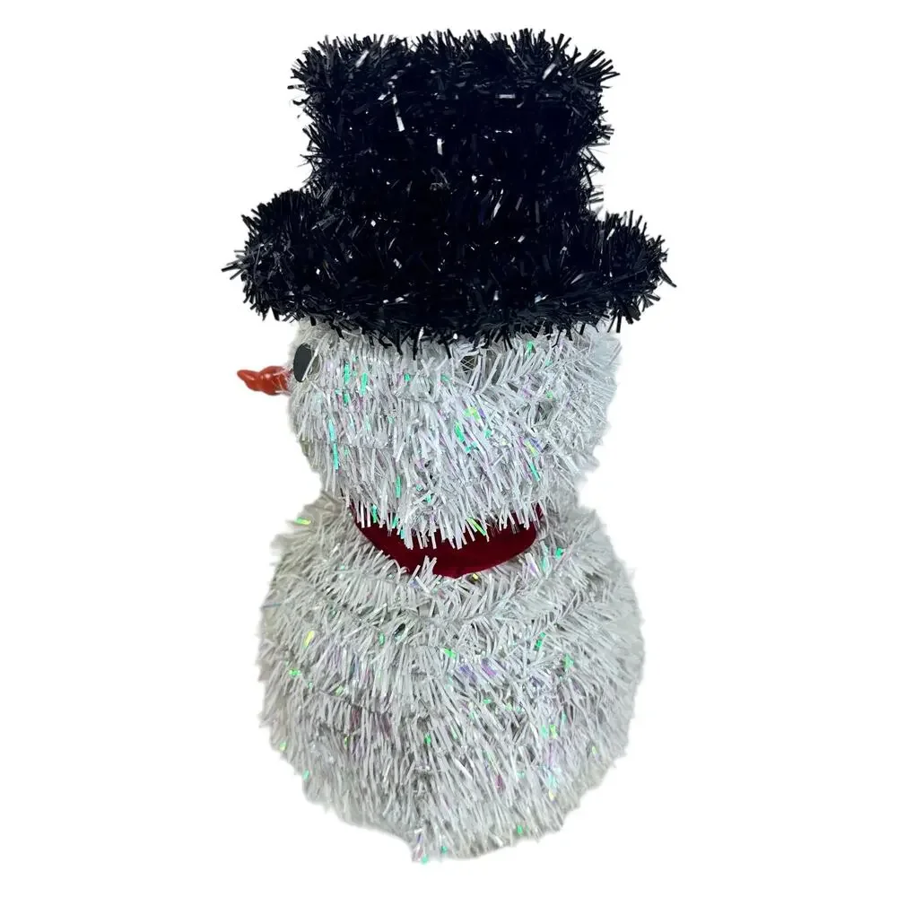 Tinsel Holiday Snowman with Top Hat and Scarf!  Excellent Vintage Design!!